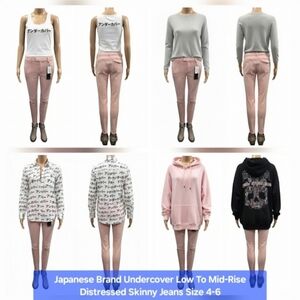 Japanese Brand Undercover Low To Mid-Rise Distressed Skinny Jeans Size 4-6